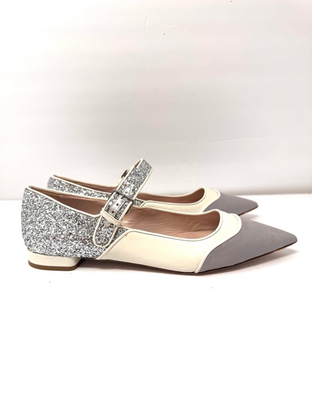 Miu Miu Mary Jane Glitter Flats